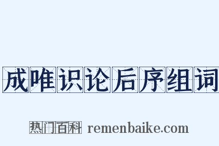 成唯识论后序组词是什么意思的图片